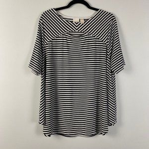 Chicos Petite Isla Capri Peek-a-Boo Cutout Top Womens 3P US PXL Black White